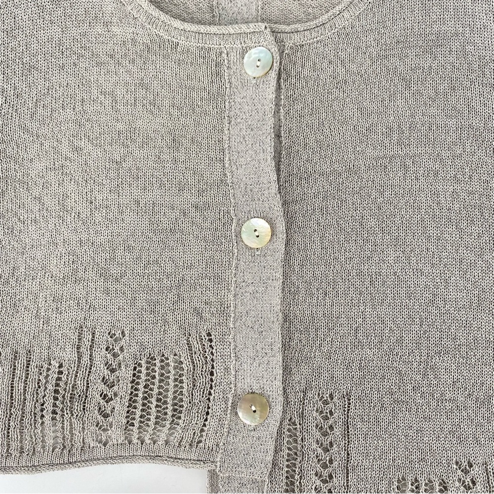 Stella Carakasi Gray Cable Knit Asymmetrical Cropped Cardigan - Picture 5 of 9